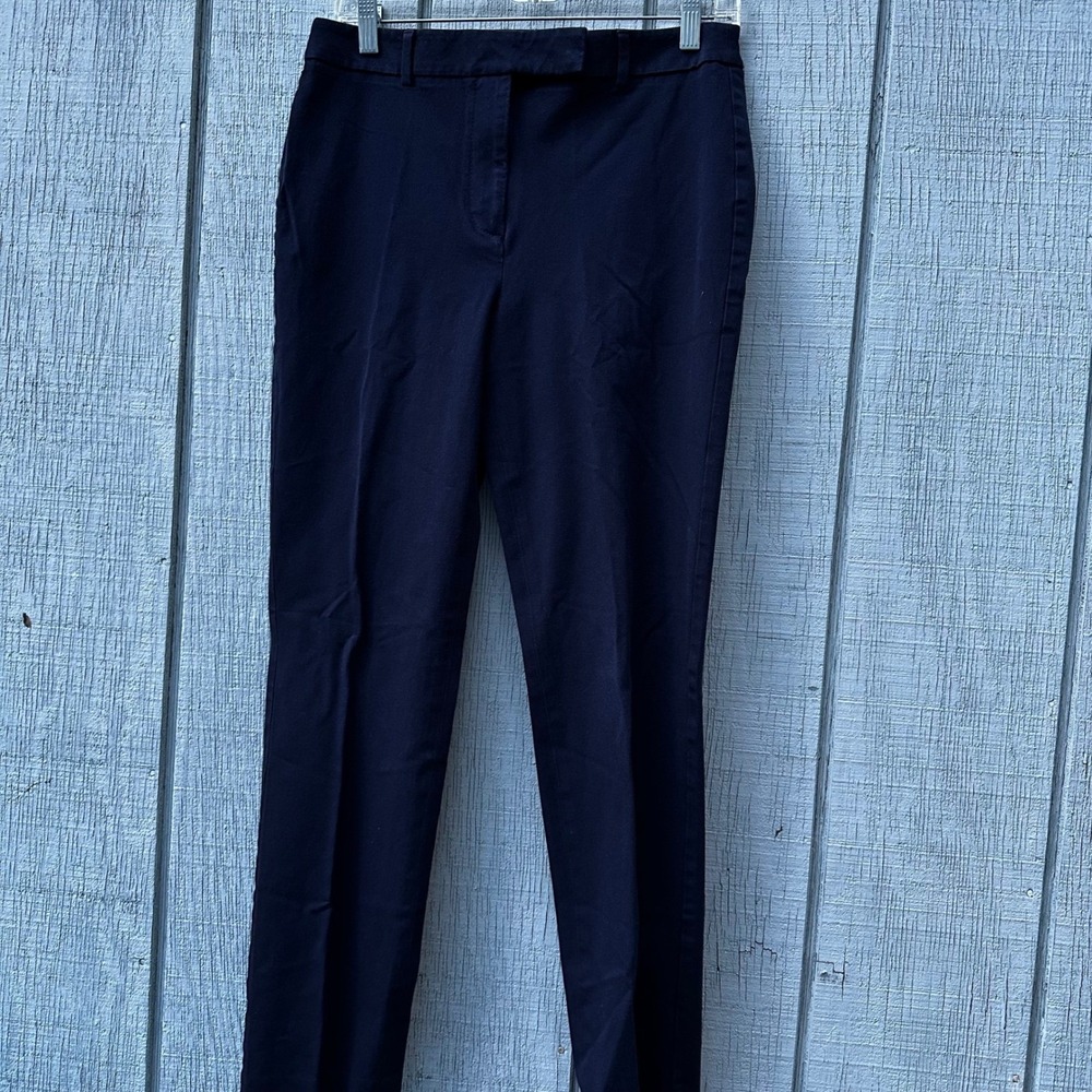 Talbots High Waist Straight Leg Dress Pants Size 6 Navy Blue‎ Career Preppy